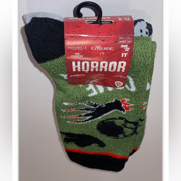 Nightmare On Elm Street & Friday The 13 Crew Socks 2 Pair Men 8-12 Jason Freddy - Picture 10 of 10